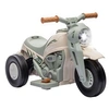 Image de Moto électrique enfant chopper 6V env. 3Km/h 3 roues effets lumineux sonores fonction bulles vert beige
