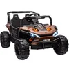 Image de Buggy électrique enfant UTV - quad électrique enfant - 12V, 2 moteurs, 6Km/h max. - télécommande - nombreux effets - noir marron
