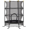 Image de Trampoline de jardin enfants Ø 1,63 x 1,90H m filet de sécurité porte zipée couvre-ressorts + 6 poteaux rembourrés inclus bleu