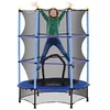 Image de Trampoline de jardin enfants Ø 1,40 x 1,90H m filet de sécurité porte zipée couvre-ressorts + 6 poteaux rembourrés inclus bleu