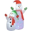 Image de Décoration Noël gonflable dim. 190L x 110l x 240H cm - Bonhomme de neige gonflable de Noël extérieur intérieur LED rotatives colorées