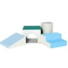 Image de 4 blocs de construction en mousse XL - modules de motricité - certifiés normes EN71-1-2-3 - mousse EPE revêtement PU gris bleu