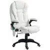 Image de Fauteuil de bureau direction massant chauffant hauteur réglable dossier inclinable effet laine bouclée blanc