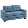 Image de Canape droit 2 places en lin bleu 75 x 147 x 85 cm