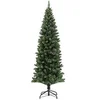 Image de Sapin de Noël artificiel H.180 cm 618 branches 50 pommes de pin effet enneigé blanc vert