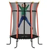 Image de Trampoline enfant dia. 1,63 x 1,9H m filet de sécurité porte zippée 6 poteaux rembourrés inclus charge max. 50 Kg rouge noir