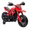 Image de Moto Cross électrique enfant 6 V 2 moteurs effets sonores max. 3 Km/h 30 Kg avec stabilisateurs rouge