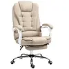 Image de Fauteuil de bureau manager grand confort repose-pied dossier inclinable accoudoirs rembourrés lin beige