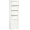 Image de Bibliothèque 4 étagères armoire 2 portes dim. 59 x 29 x 180 cm blanc