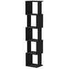 Image de Bibliothèque étagère design zig zag 5 niveaux dim. 33 x 28 x 161 cm noir