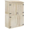 Image de Armoire de jardin 2 portes bois - 2 étagères, grand compartiment - 120 x 57 x 183 cm - sapin pré-huilé