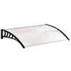 Image de Auvent marquise de porte design voûté arrondi dim. 122L x 89l x 24H cm polycarbonate PP noir