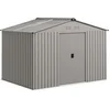 Image de Abri de jardin 5,4 m² - cabanon double porte coulissante - fondation incluse - 277 x 195 x 192 cm - tôle d'acier ondulée gris