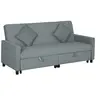 Image de Canape droit 3 places en velours gris 90 x 196 x 89 cm
