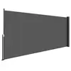 Image de Store latéral brise-vue paravent rétractable de jardin dim. 3 x 1,4 m alu. polyester gris foncé