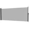 Image de Store latéral brise-vue paravent rétractable de jardin dim. 3 x 1,8 m alu. polyester gris clair