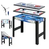 Image de Table multi jeux 5 en 1 - billard, ping-pong, air hockey, basketball, cible fléchettes - bleu