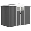 Image de Abri de jardin surface 2,7 m² - 2 portes verrrouillables avec fenêtres - évents aération - tôle d'acier gris blanc