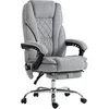 Image de Fauteuil de bureau manager massant chauffant inclinable réglable télécommande repose-pieds rétractable velours gris clair