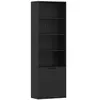 Image de Bibliothèque 4 étagères armoire 2 portes dim. 59 x 29 x 180 cm noir