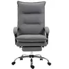 Image de Fauteuil de bureau massant chauffant inclinable réglable repose-pieds rétractable microfibre gris