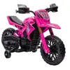 Image de Moto Cross électrique enfant 6 V 2 moteurs effets sonores max. 3 Km/h 30 Kg avec stabilisateurs rose