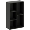 Image de Etagère cube - bibliothèque - rangement 5 compartiments - dim. 50 x 24 x 80 cm - noir