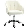 Image de Chaise de bureau tissu bouclette design hauteur réglable pivotante piètement acier crème