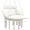 Image de Chaise suspendue de jardin - grand coussin inclus - macramé coton polyester blanc cassé