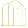 Image de Arches décoratives - lot de 3 arches de mariage - arches de ballon - dim. 120L x 40l x 220H cm - métal doré
