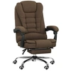 Image de Fauteuil de bureau manager grand confort repose-pied dossier inclinable accoudoirs rembourrés lin beige