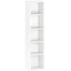 Image de Etagère cube colonne - bibliothèque - rangement 5 compartiments - dim. 30 x 24 x 133 cm - blanc