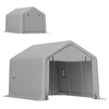 Image de Carport tente garage 5,2 x 3 m - porte enroulable zippée - acier galvanisé PE gris