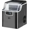 Image de Machine à glaçons - 130W 3,2L 20Kg/24h 24 glaçons/14-18min - réservoir glace 1,2Kg - acier noir