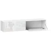 Image de Meuble TV suspendu meuble TV flottant design façade blanc laqué 2 portes