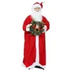 Image de Figurine de Père Noël, debout de Père Noël rouge traditionnelle 110 cm, commande vocale, musique festive, bras pliables, pour les décorations