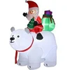 Image de Ours polaire gonflable de Noël décoration gonflable LED de Noël H.2m père Noël et hotte