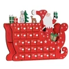 Image de Calendrier de l'Avent en bois traineau - 24 tiroirs - décoration de Noël - blanc rouge