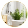 Image de Miroir mural rond dia. 70 cm cadre métal doré