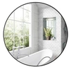 Image de Miroir mural rond dia. 70 cm cadre métal noir