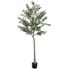 Image de Olivier artificiel H.180 cm - grand réalisme - 900 feuilles en soie, 40 olives - mousse effet lichen pot inclus
