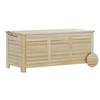 Image de Coffre de jardin 185L banc dim. 110 x 50 x 50 cm - 2 roues, poignée, compas - bois sapin pré-huilé