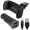 Image de Support Voiture Grip 360° plus Chargeur allume-cigare plus Câble USB vers Lightning Noir