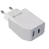 Image de Muvit For Change - Adaptateur secteur - 22.5 watt - 3 A - PD, QC 3.0 (USB-C, USB) - blanc - Europe