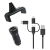 Image de Pack Support Voiture Grip 360° plus Chargeur Allume-cigare plus Câble 3 en 1 Noir