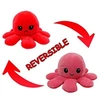 Image de Peluche poulpe réversible double face 20 cm -rouge + rose rouge
