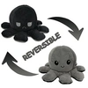 Image de Peluche poulpe réversible double face 20 cm -gris + noir