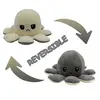 Image de Peluche poulpe réversible double face 20 cm -gris + beige