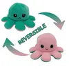 Image de Peluche poulpe réversible double face 20 cm -rose clair + vert clair