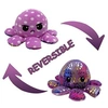 Image de Peluche poulpe réversible double face 20 cm -sequin violet + pois violet